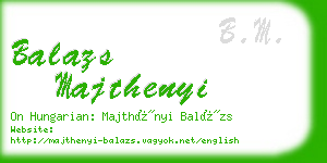 balazs majthenyi business card